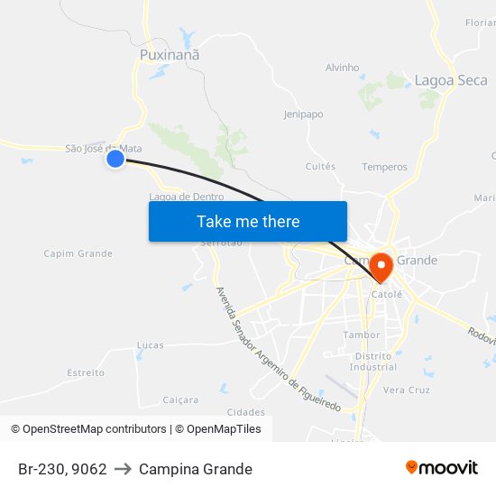 Br-230, 9062 to Campina Grande map