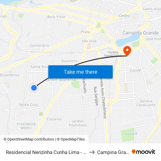 Residencial Nenzinha Cunha Lima - Lateral to Campina Grande map