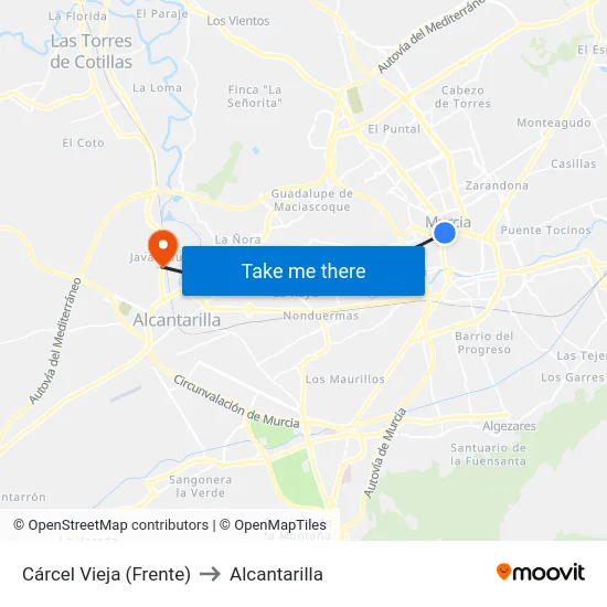 Cárcel Vieja (Frente) to Alcantarilla map