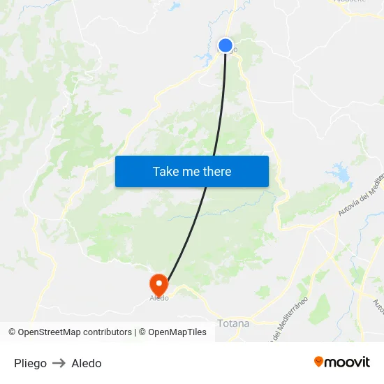 Pliego to Aledo map