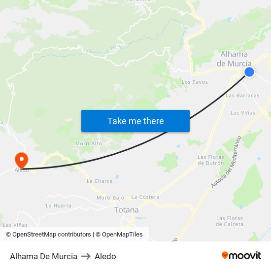 Alhama De Murcia to Aledo map