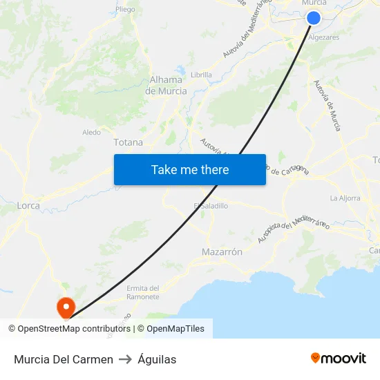 Murcia Del Carmen to Águilas map