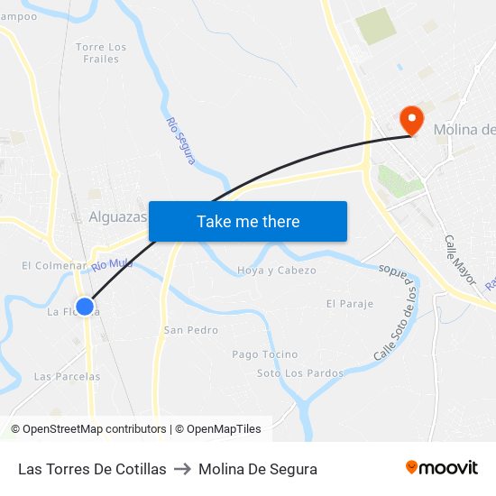 Las Torres De Cotillas to Molina De Segura map