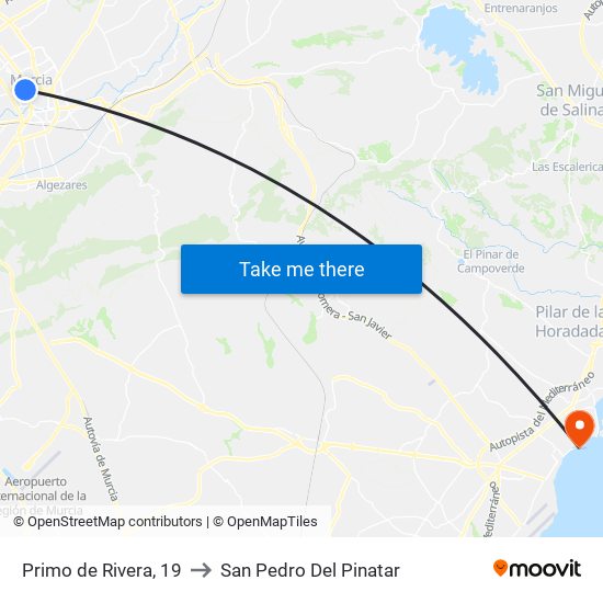 Primo de Rivera, 19 to San Pedro Del Pinatar map