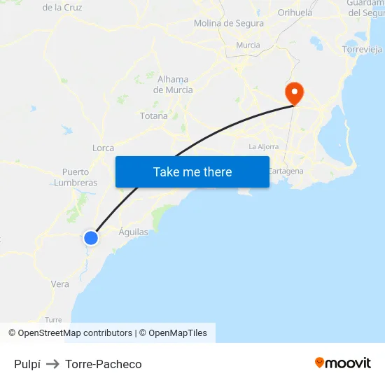 Pulpí to Torre-Pacheco map