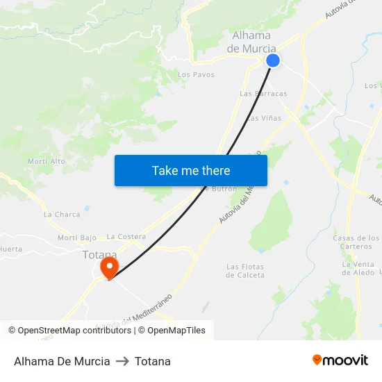 Alhama De Murcia to Totana map