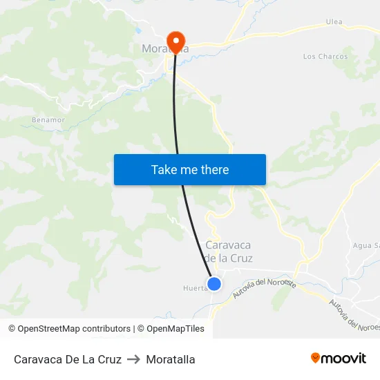 Caravaca De La Cruz to Moratalla map