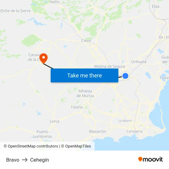 Bravo to Cehegín map