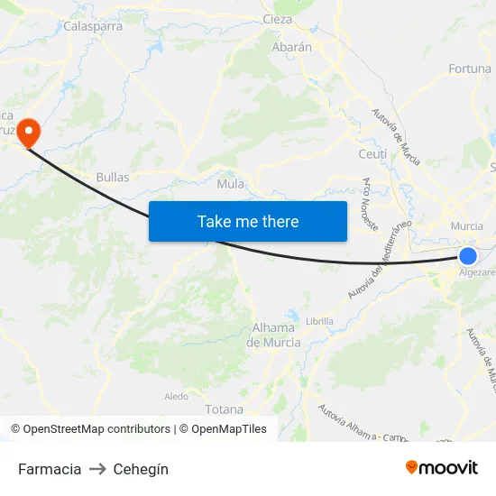 Farmacia to Cehegín map