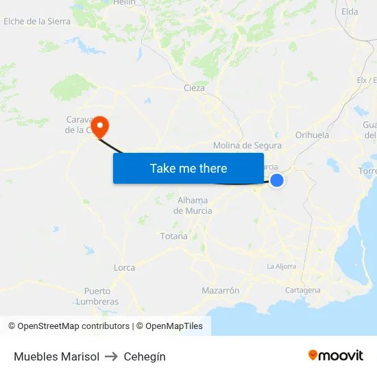 Muebles Marisol to Cehegín map