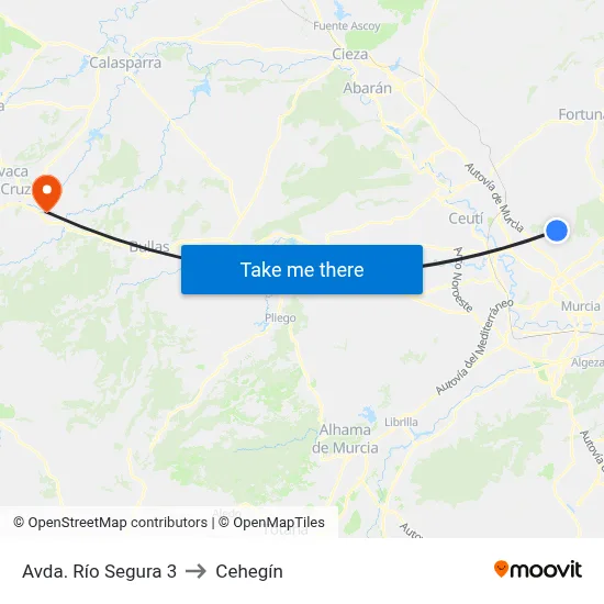 Avda. Río Segura 3 to Cehegín map