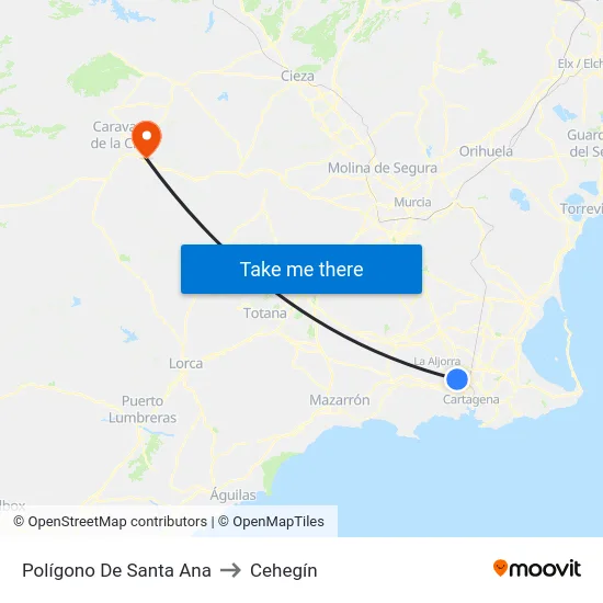 Polígono De Santa Ana to Cehegín map