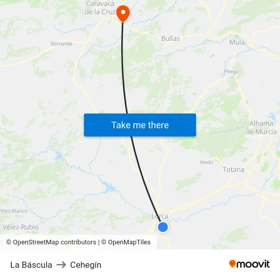 La Báscula to Cehegín map