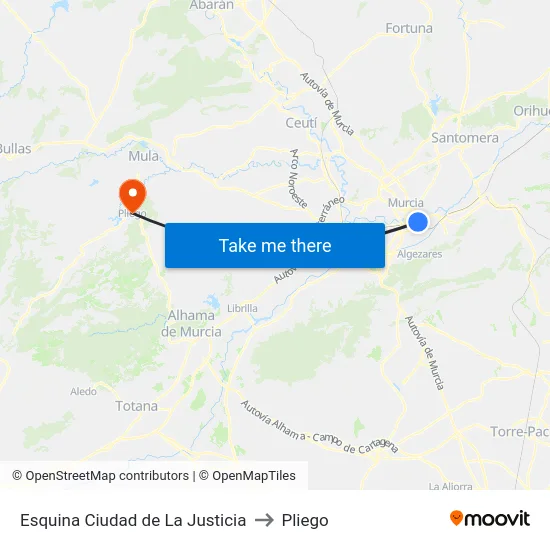 Esquina Ciudad de La Justicia to Pliego map