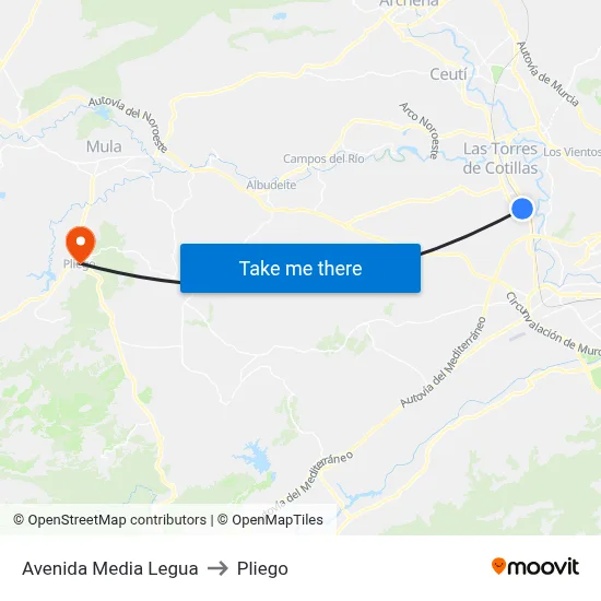 Avenida Media Legua to Pliego map