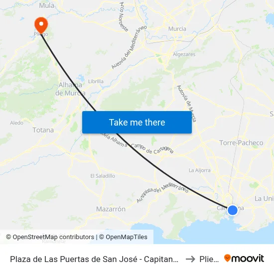 Plaza de Las Puertas de San José - Capitanes Ripoll to Pliego map