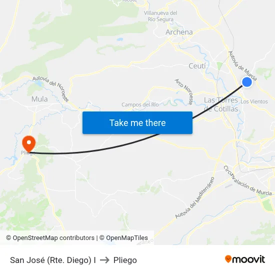San José (Rte. Diego) I to Pliego map