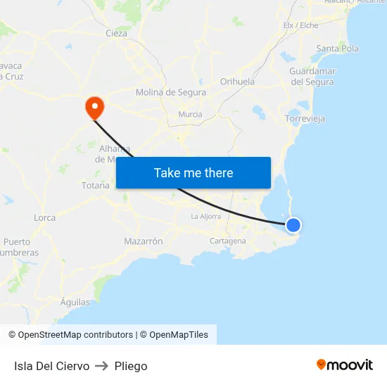 Isla Del Ciervo to Pliego map