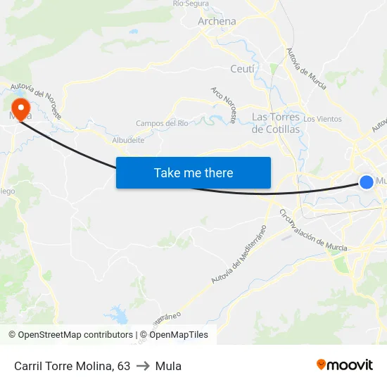 Carril Torre Molina, 63 to Mula map