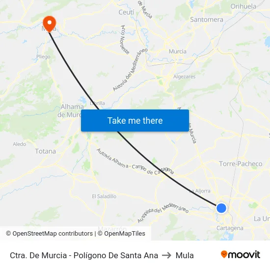 Ctra. De Murcia - Polígono De Santa Ana to Mula map