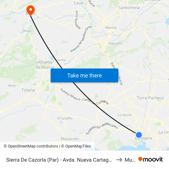 Sierra De Cazorla (Par) - Avda. Nueva Cartagena to Mula map