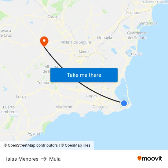 Islas Menores to Mula map