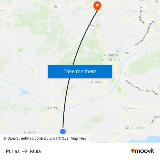 Purias to Mula map