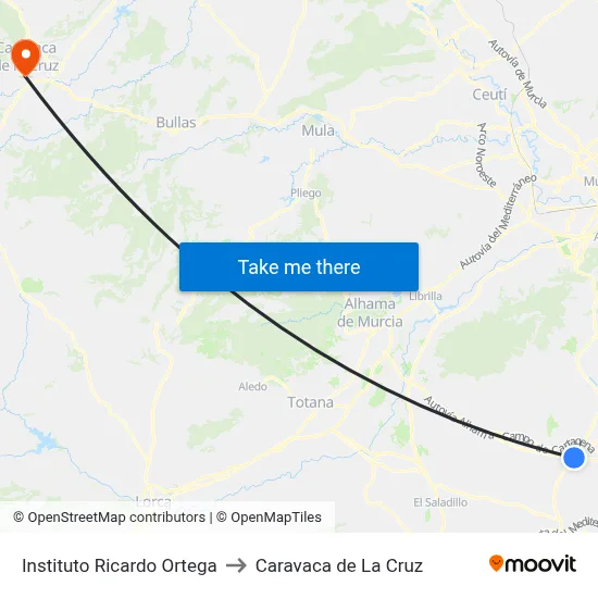Instituto Ricardo Ortega to Caravaca de La Cruz map