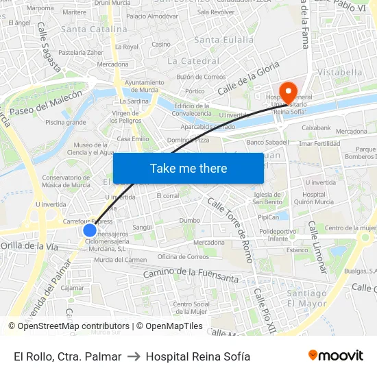 El Rollo, Ctra. Palmar to Hospital Reina Sofía map