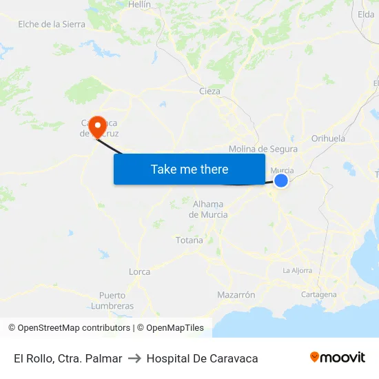 El Rollo, Ctra. Palmar to Hospital De Caravaca map