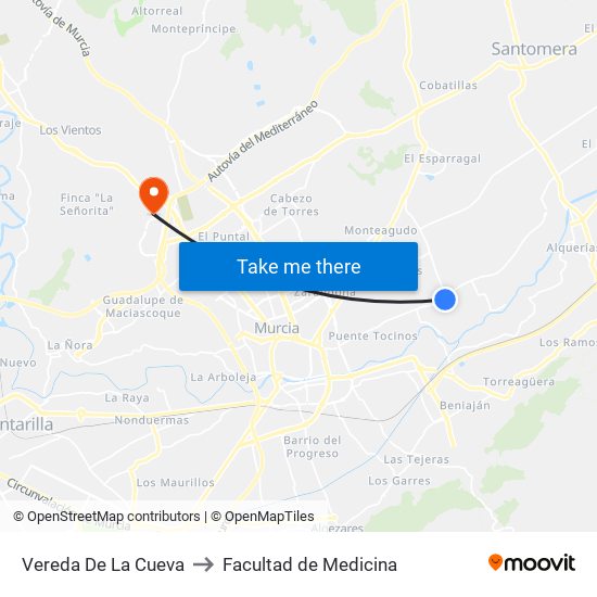 Vereda De La Cueva to Facultad de Medicina map