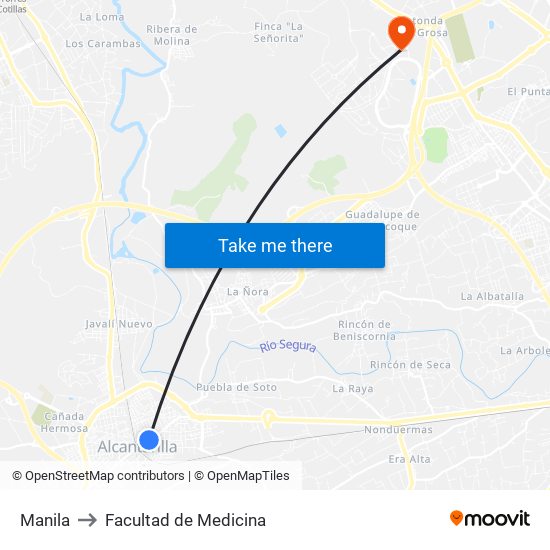 Manila to Facultad de Medicina map