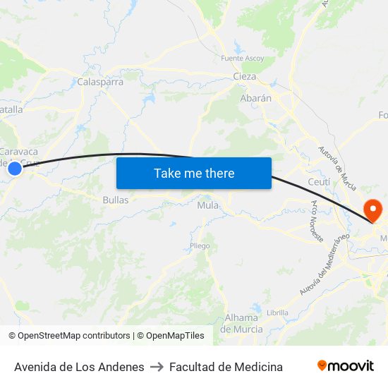 Avenida de Los Andenes to Facultad de Medicina map