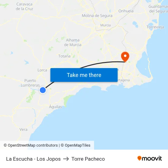 La Escucha - Los Jopos to Torre Pacheco map