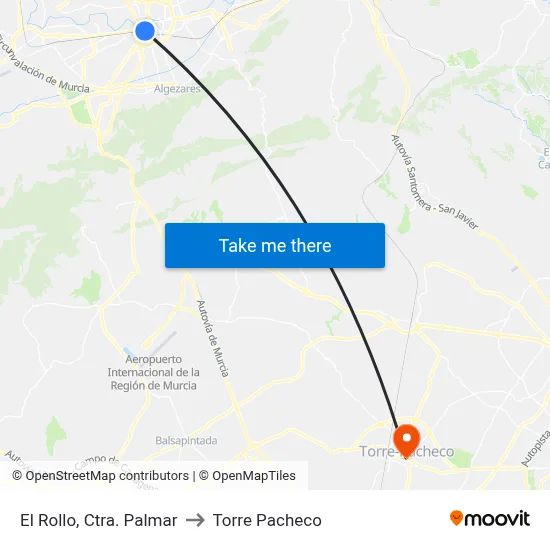 El Rollo, Ctra. Palmar to Torre Pacheco map