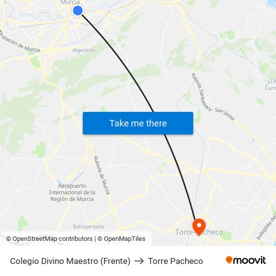 Colegio Divino Maestro (Frente) to Torre Pacheco map
