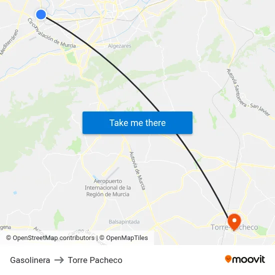 Gasolinera to Torre Pacheco map