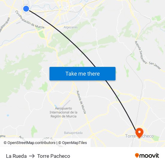 La Rueda to Torre Pacheco map