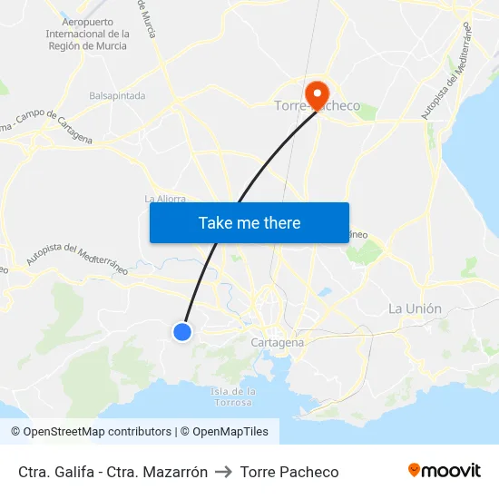 Ctra. Galifa - Ctra. Mazarrón to Torre Pacheco map