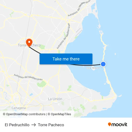 El Pedruchillo to Torre Pacheco map