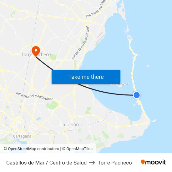 Castillos de Mar / Centro de Salud to Torre Pacheco map