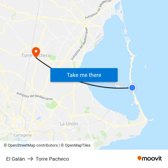 El Galán to Torre Pacheco map