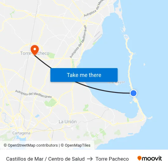 Castillos de Mar / Centro de Salud to Torre Pacheco map