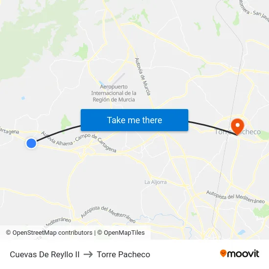 Cuevas De Reyllo II to Torre Pacheco map