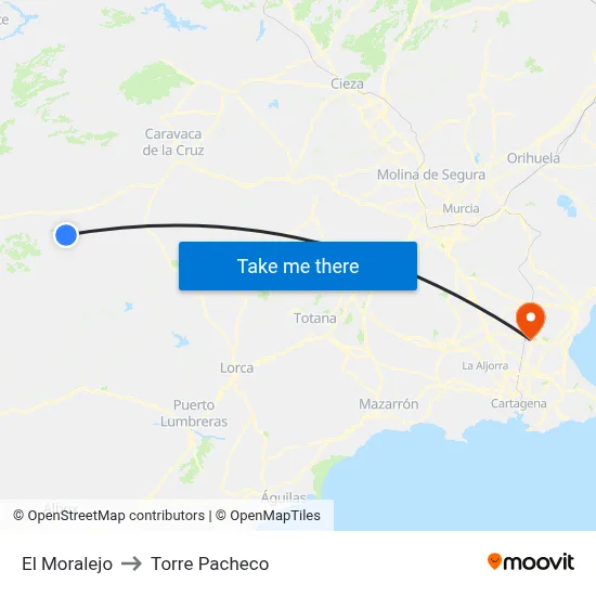El Moralejo to Torre Pacheco map