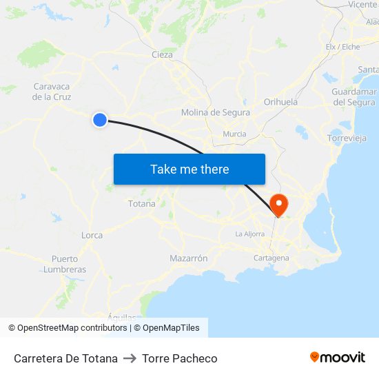 Carretera De Totana to Torre Pacheco map