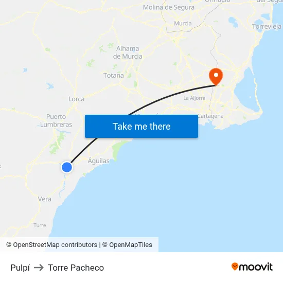 Pulpí to Torre Pacheco map