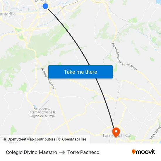 Colegio Divino Maestro to Torre Pacheco map