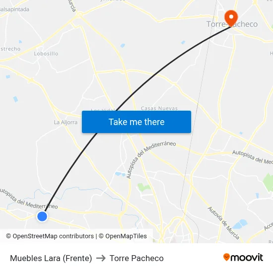 Muebles Lara (Frente) to Torre Pacheco map