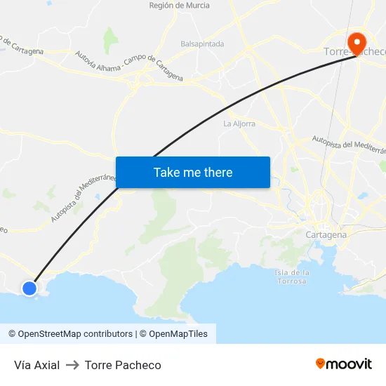 Vía Axial to Torre Pacheco map